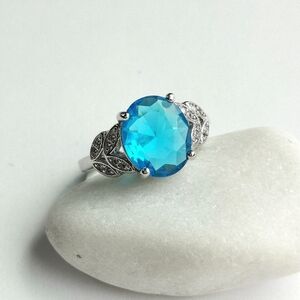 CZ Swiss Blue Topaz cz ring size 7 🆕